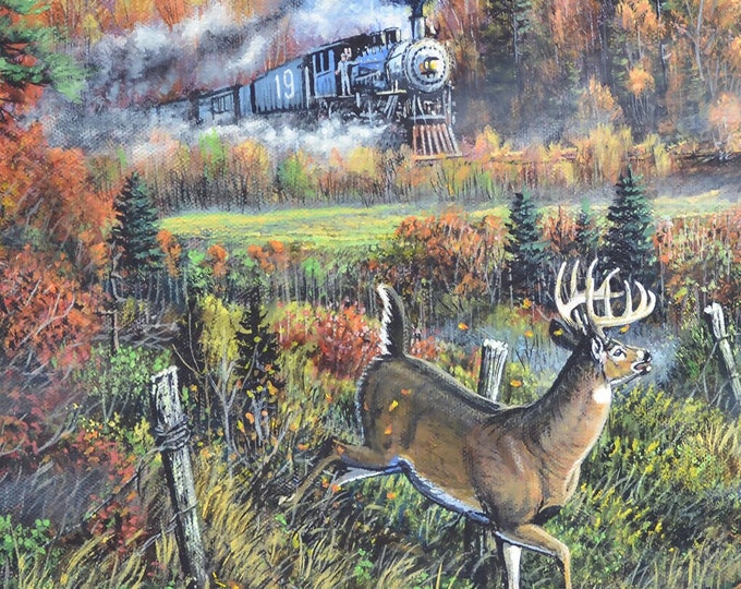 Wildlife Painting - "When The Whistle Blows" (Poster)